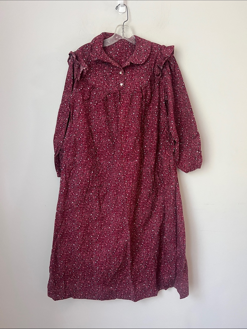 Vintage Handmade Prairie Floral Maxi Dress Sz Lg/XL 🟢
